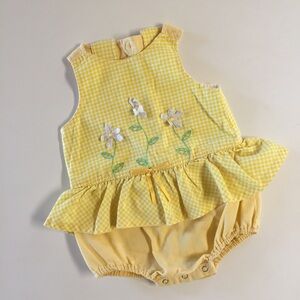 Yellow Gingham Kids Bodysuit